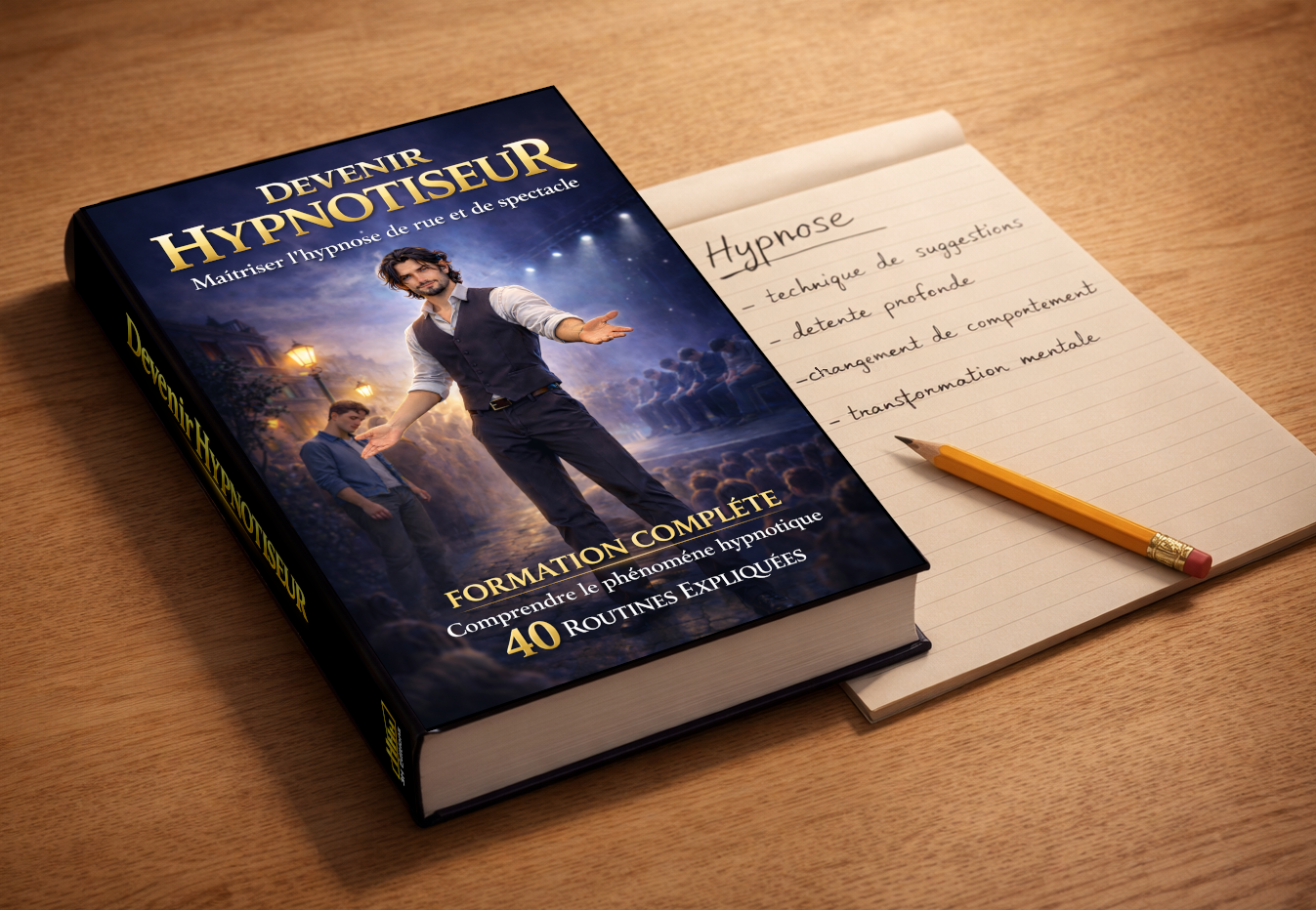 Mockup 3D du livre Devenir Hypnotiseur